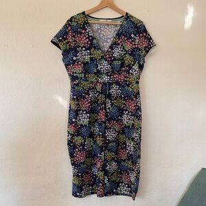 Boden Multicolor Floral Midi Dress in Blue Sz 14L